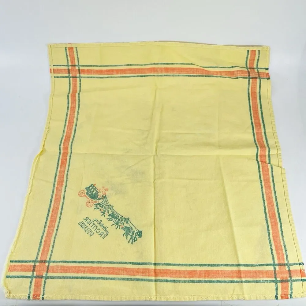 VTG Hotel Frontier Cloth Napkin Cheyenne Wyoming 15x16 Motel Old West Stagecoach